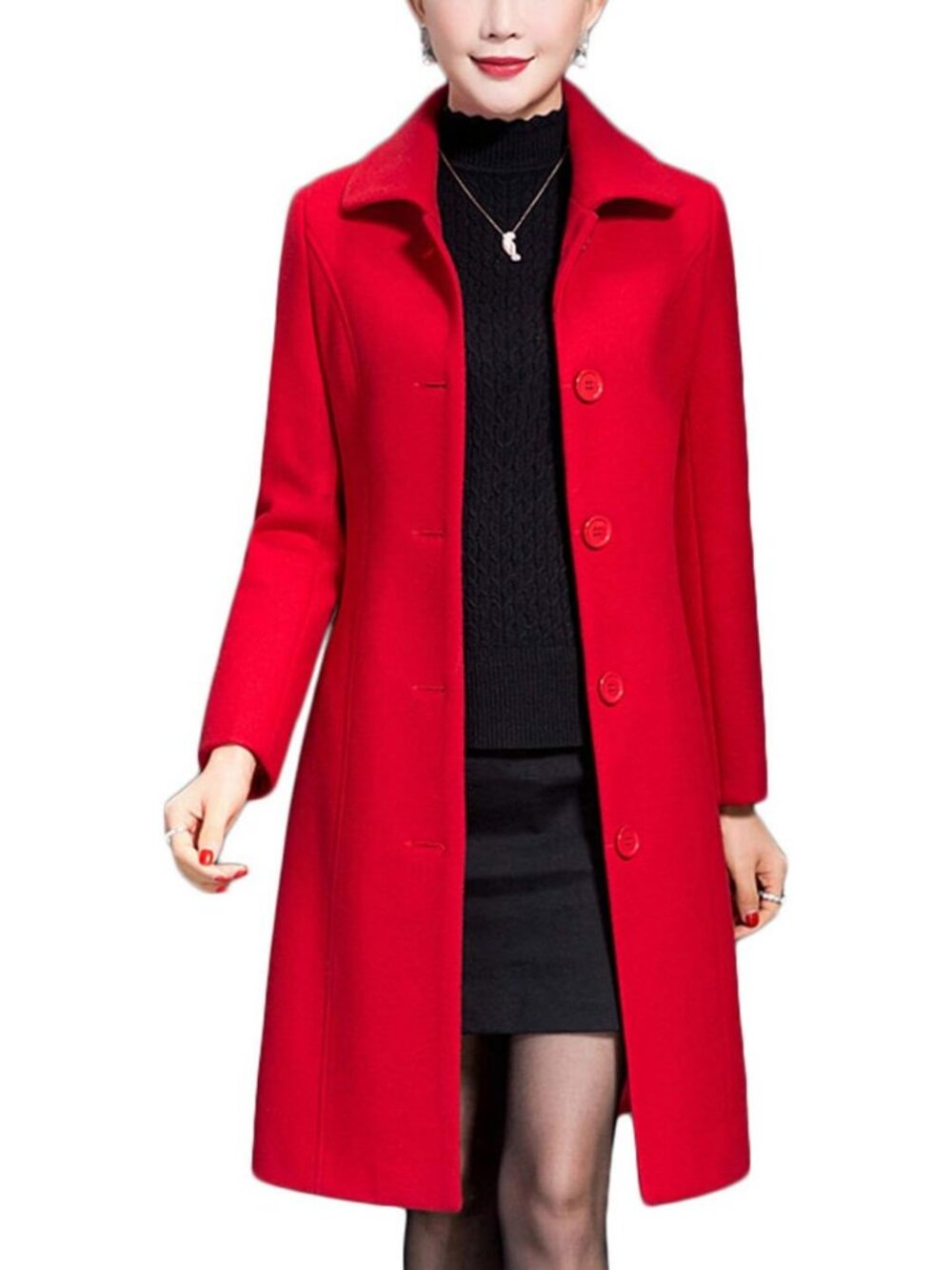 Cozy Women's Long Wool Trench Coat - Thick Winter Overcoat for Stylish Warmth